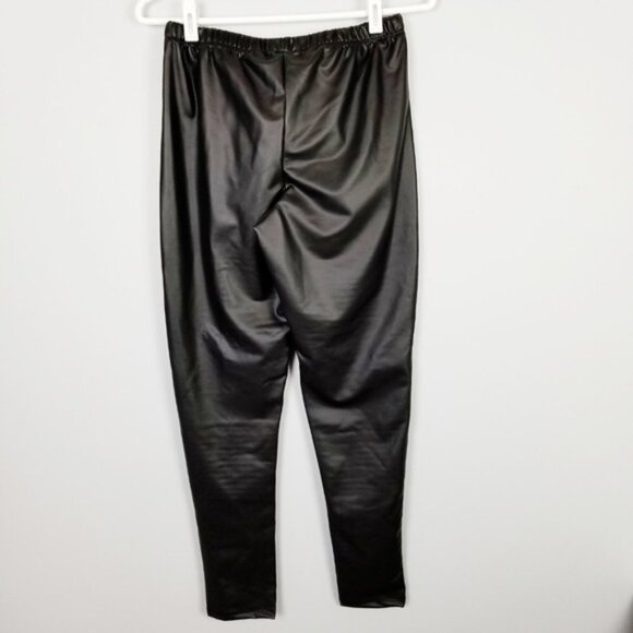 Adam Levine Skinny Faux Leather Pants Women's Medium Black Ribbed Design NEW - Picture 5 of 7